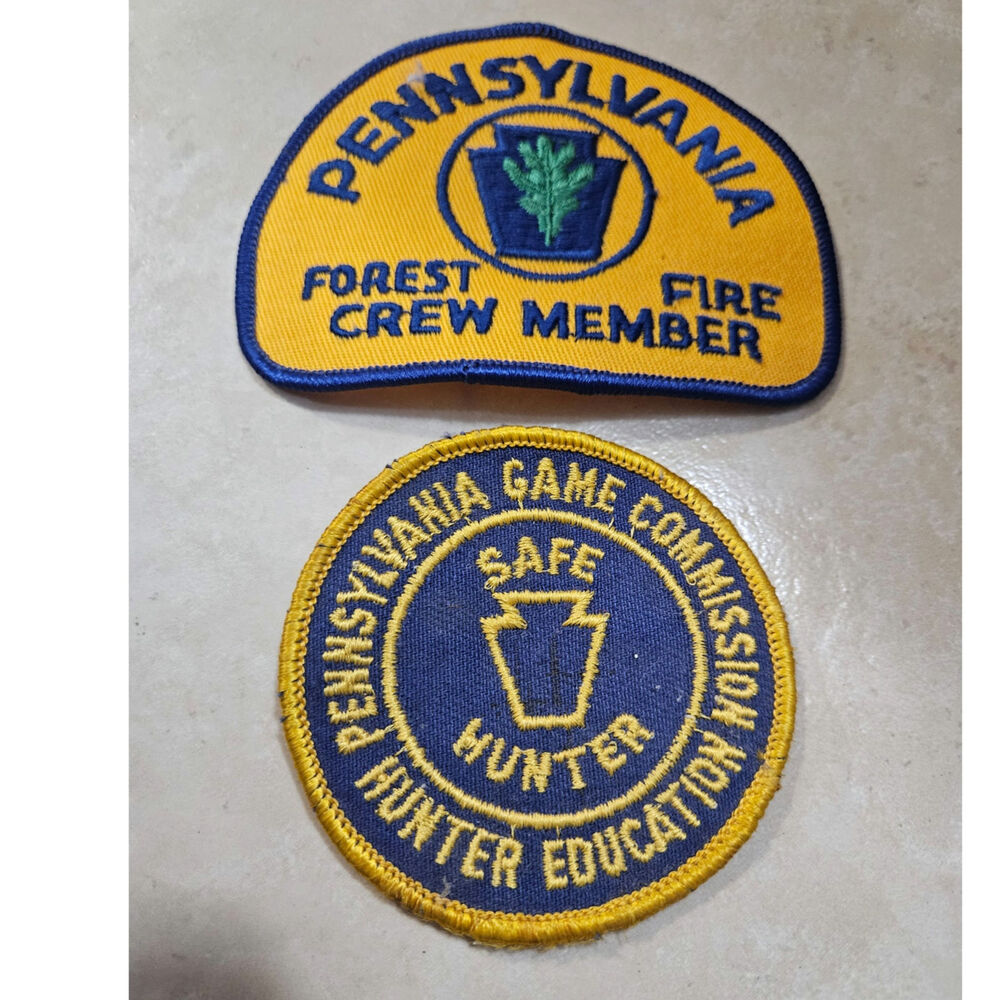 Sew-on Patches Pennsylvania Forest Fire Crew Member & Game Commission Hunter Edu